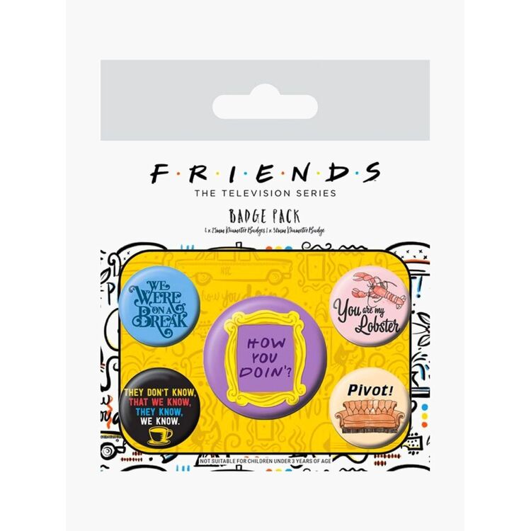 Product Friends Pin Badges 5-Pack Quotes image