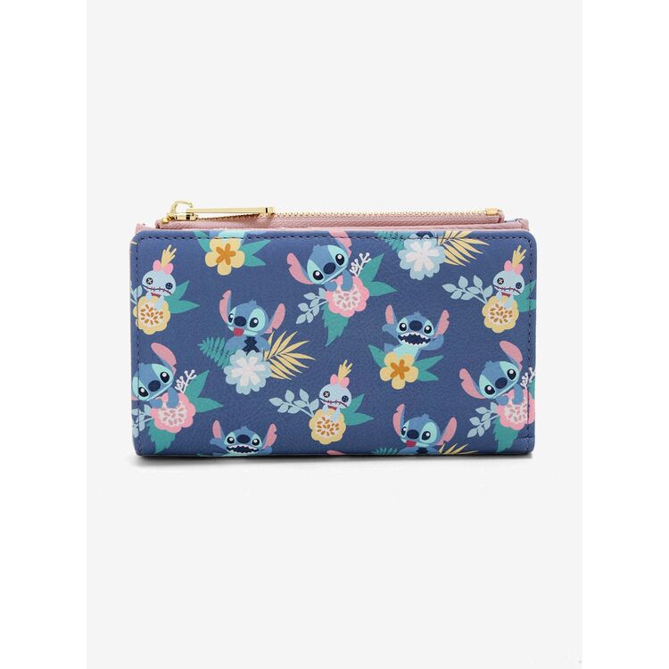 Product Loungefly Stitch and Scrub Floral Print Wallet image