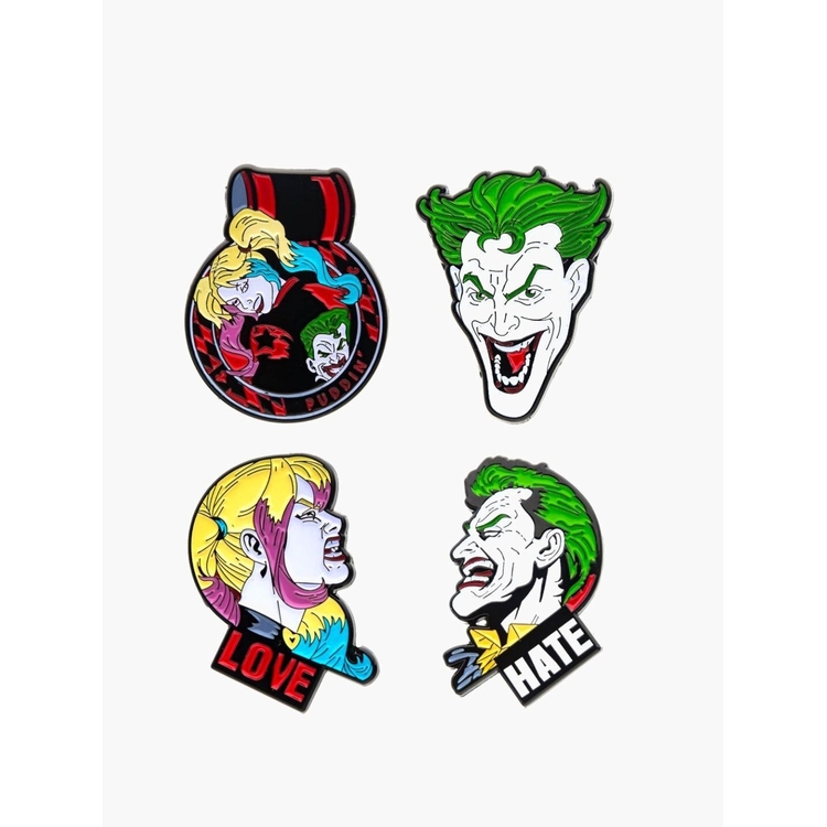 Product DC Comics Collectors Pins Joker & Harley Quinn (4-Pack) image