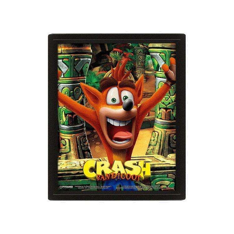 Product Crash Bandicoot Framed 3D Lenticular Poster Pack Mask Power Up image