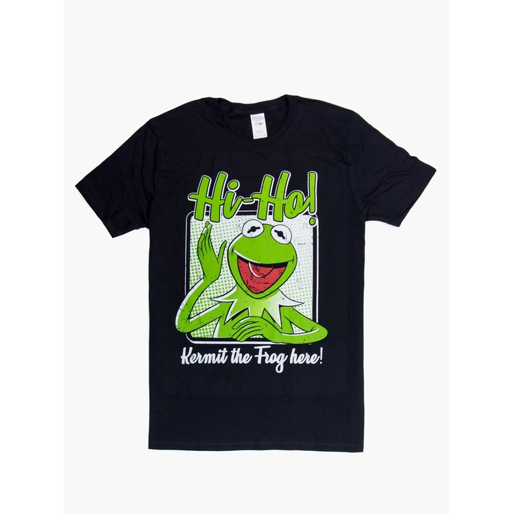 Product Hi-Ho Kermit the Frog Here Black T-Shirt image