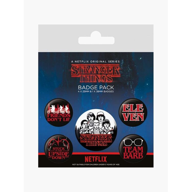Product Stranger Things Pin Badges 5-Pack Characters image