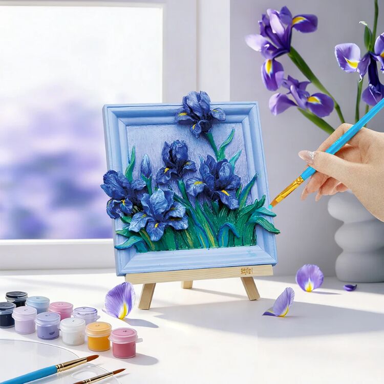 Product Σετ Ζωγραφικής Magnet Diy Lilac Irises  Resin Diy 3D image