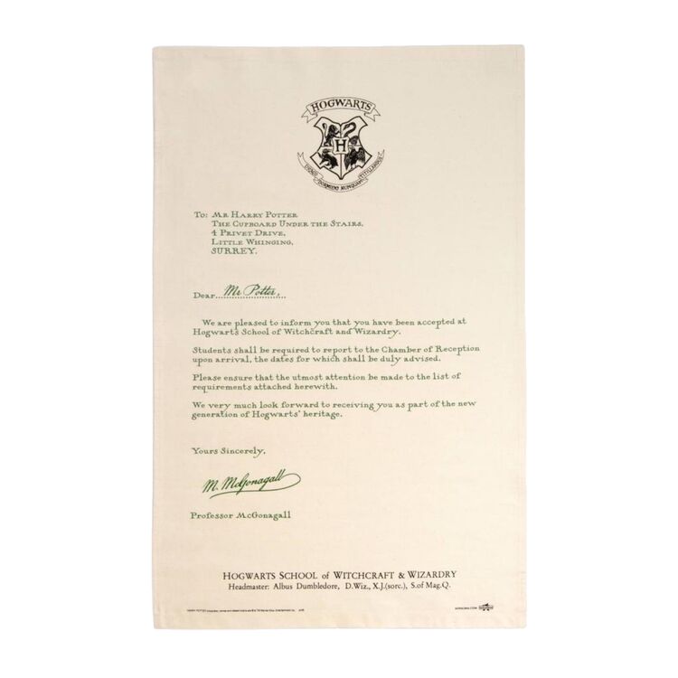 Product Harry Potter Harry Potters Hogwarts Acceptance Letter Tea Towel Set image