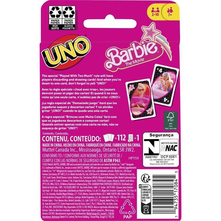Product Mattel Uno Barbie image