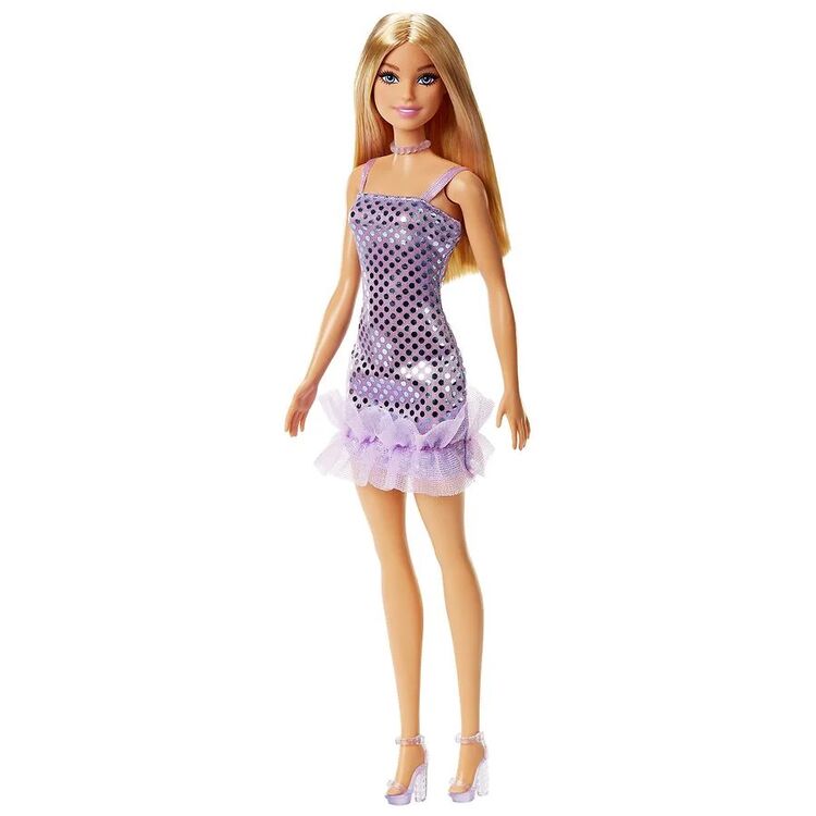 Product Κούκλα Mattel Barbie: Glitz Outfits - Brown Hair Doll with Purple Dress (HJR93) image