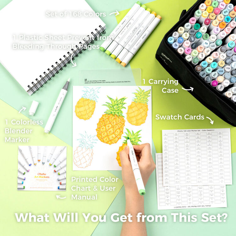 Product Μαρκαδόροι Ohuhu Markers Brush & Chisel Set of 168+1 Χρώματα image