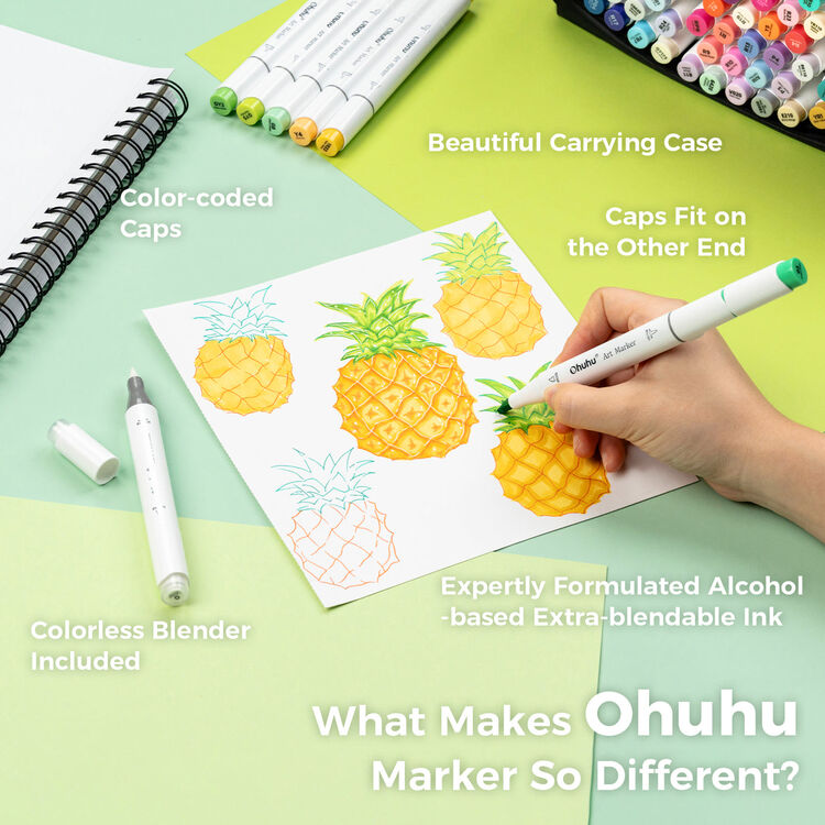 Product Μαρκαδόροι Ohuhu Markers Brush & Chisel Set of 168+1 Χρώματα image