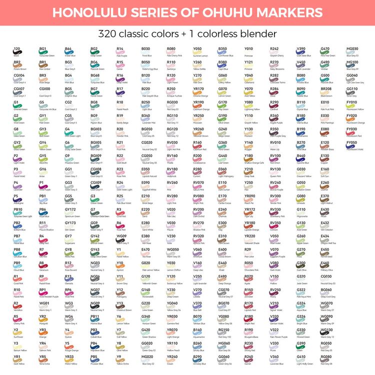 Product Ohuhu Honolulu B Alcohol Art Markers Set 320 Colours Brush & Fine image
