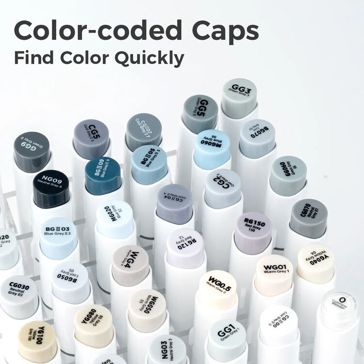 Product Ohuhu Markers 36 Colours Grey Tone Brush & Chisel image