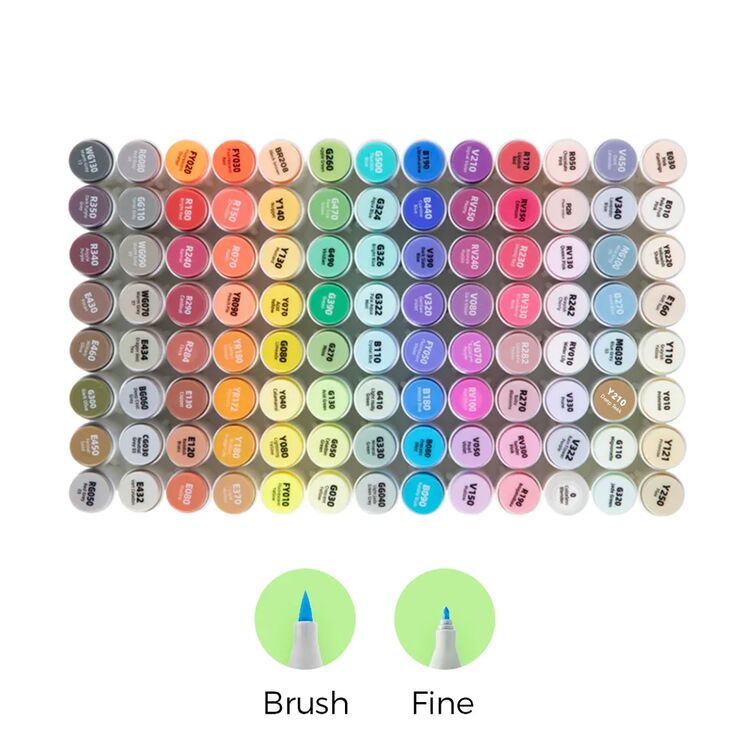 Product Ohuhu Honolulu B Alcohol Art Markers Σετ Μαρκαδόρων 104 Χρωμάτων Brush & Fine image