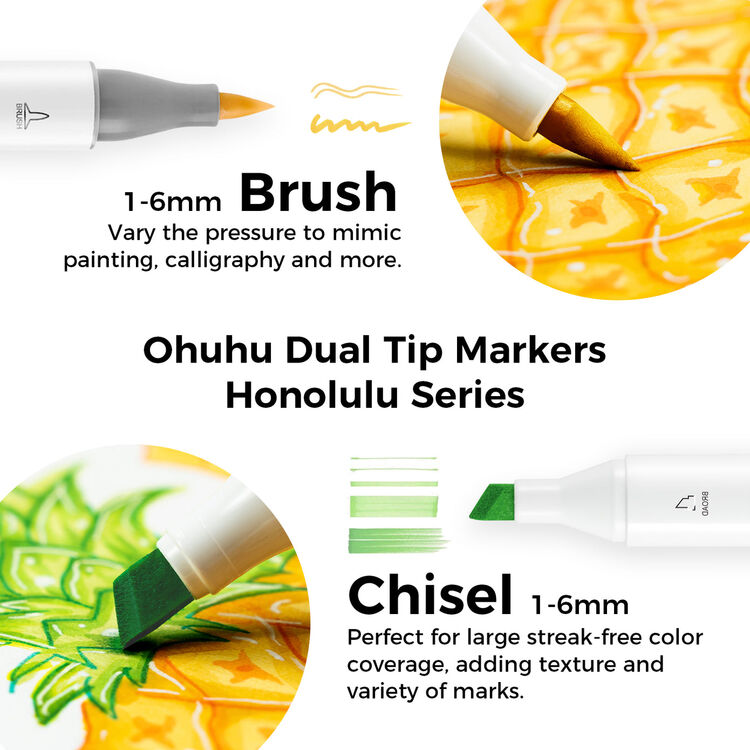 Product Μαρκαδόροι Ohuhu Markers Brush & Chisel Set of 168+1 Χρώματα image