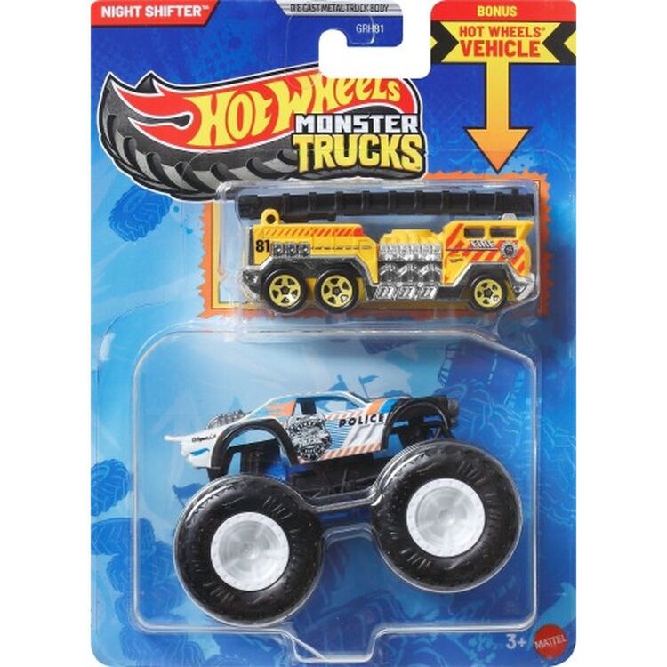 Product Mattel Hot Wheels: Monster Trucks - Night Shifter 2 Pack Vehicles (JJT60) image