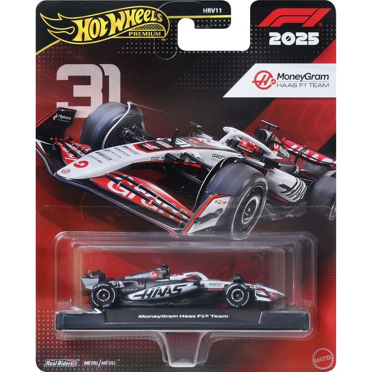 Product Mattel Hot Wheels Premium: F1 2025 - Moneygram Haas F1 Team Vehicle (JKD78) image