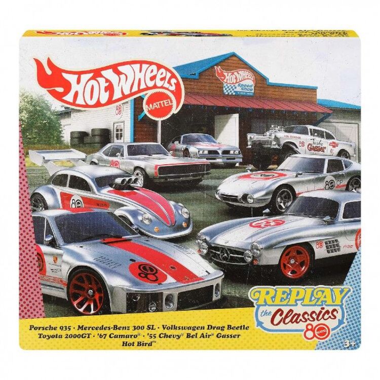 Product Mattel Hot Wheels:Replay the Classics Silver Series - Mattel 80 Anniversary Edition Set of 7 (JHF01) image
