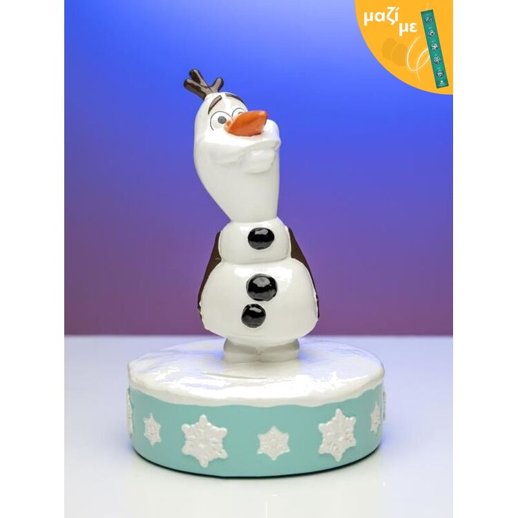 Product Disney Frozen 2 Olaf Money Box Along with an Easter Candle image