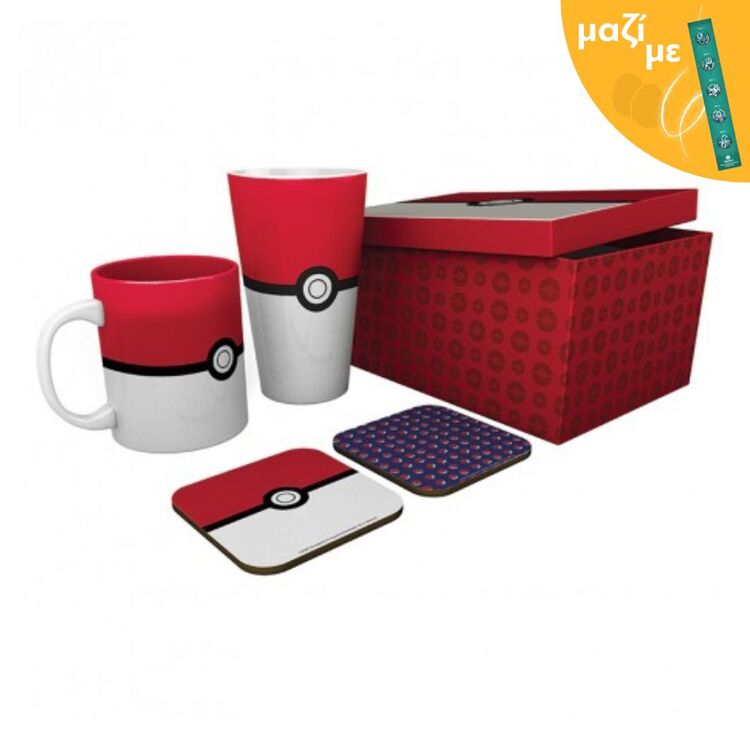 Product Σετ Pokemon Pck Glass XXL + Mug + 2 Coasters "Pokeball" Μαζί με Πασχαλινή Λαμπάδα image