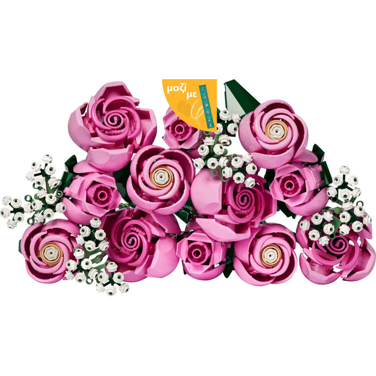 Product LEGO® Botanicals: Bouquet Of Pink Roses (10374) Along with an Easter Candle image