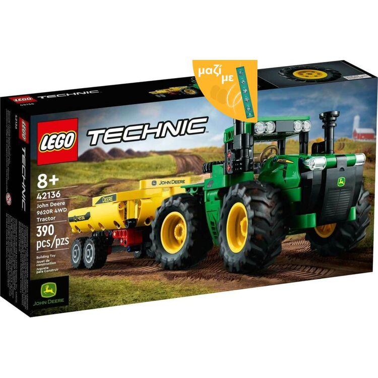 Product LEGO® Technic: John Deere 9620R 4WD Tractor (42136) Μαζί με Πασχαλινή Λαμπάδα image