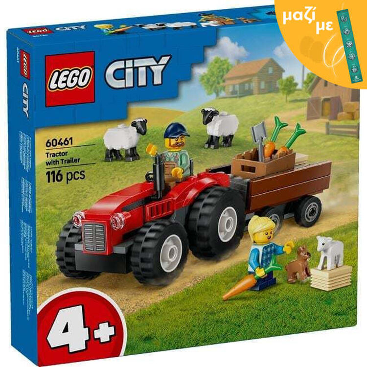 Product LEGO® City: Red Farm Tractor with Trailer & Sheep (60461) Along with an Easter Candle image