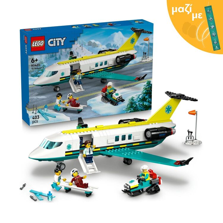 Product LEGO® City: Emergency Air Ambulance Plane (60465) Along with an Easter Candle image
