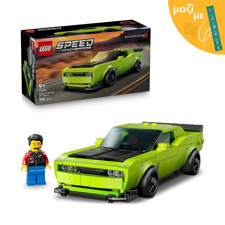 Product LEGO® Speed Champions: Dodge Challenger SRT Hellcat Sports Car (77237) Along with an Easter Candle image
