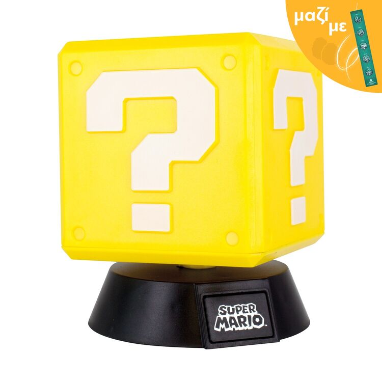 Product Paladone: Super Mario - Question Block 3D Light (PP4372NNID) Along with an Easter Candle image