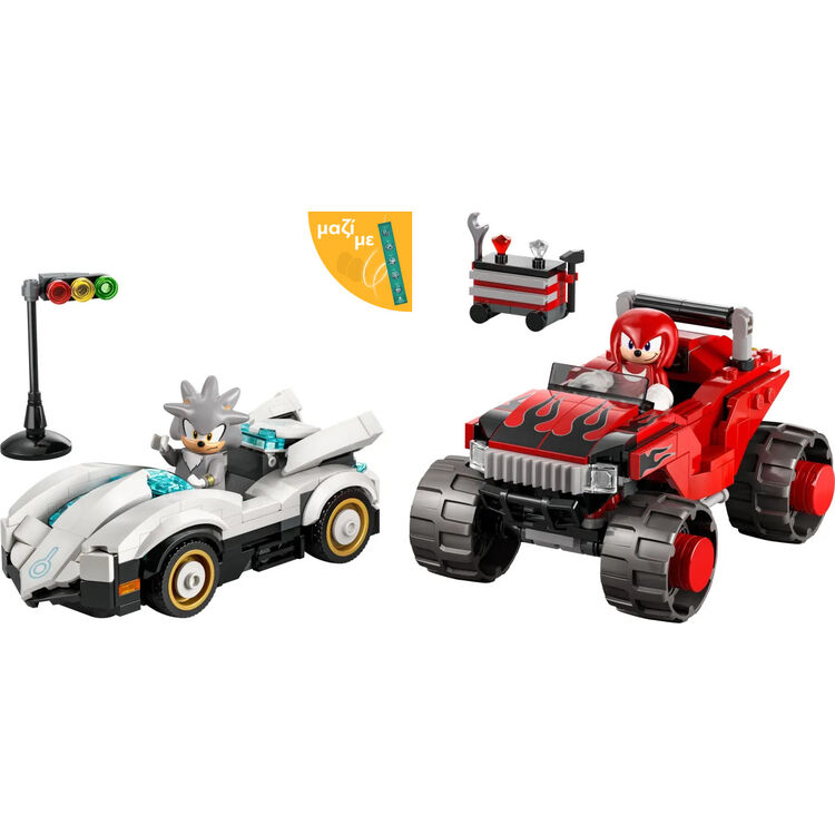 Product LEGO® Sonic the Hedgehog™: Silver’s Car vs. Knuckles’ Monster Truck (77118) Along with an Easter Candle image