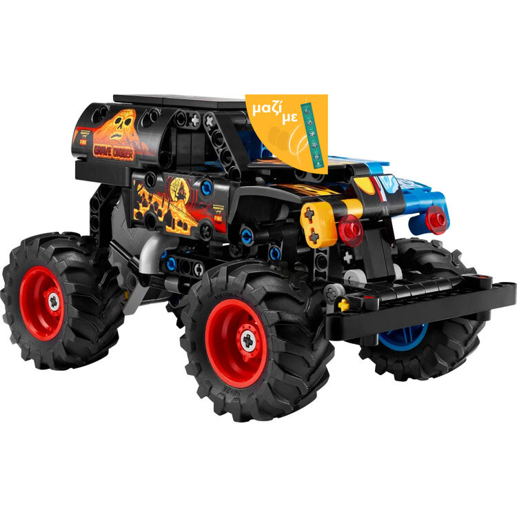 Product LEGO® Technic: Monster Jam™ Grave Digger™ Fire and Ice (42219) Along with an Easter Candle image