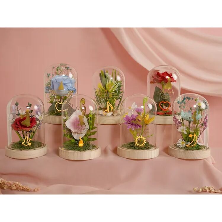 Product Διακοσμητικό Disney Pastel Princess Florals In A Cloche With Neon Light Belle image