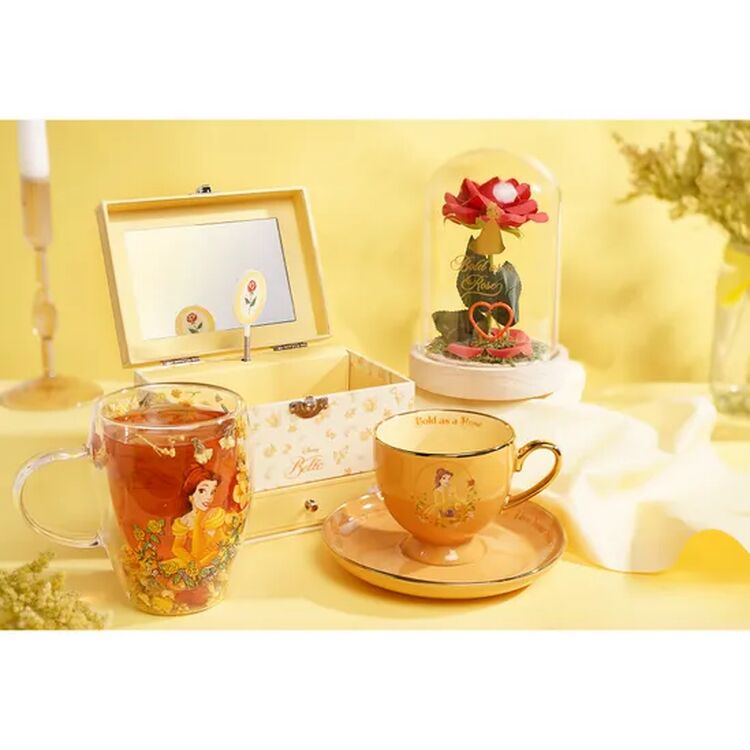 Product Διακοσμητικό Disney Pastel Princess Florals In A Cloche With Neon Light Belle image