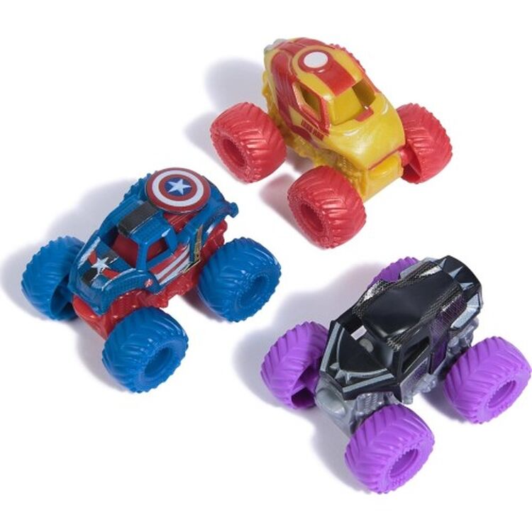 Product Spin Master Marvel Monster Jam: Mini Jams - Thor / Black Panther / Iron Man 3 Pack Bundle (20149559) image