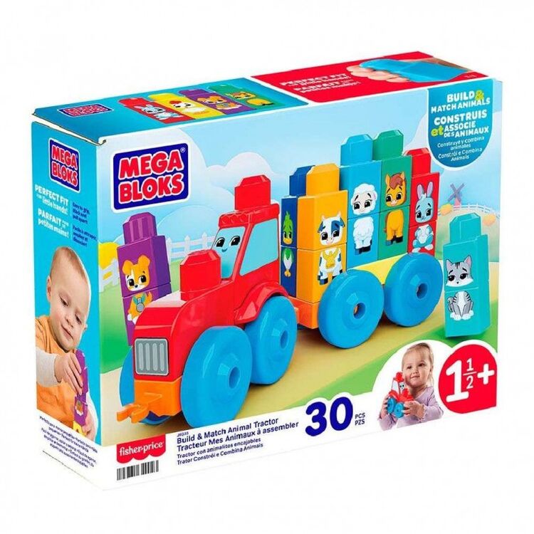 Product Τουβλάκια Fisher-Price Mega Blocks: Construction Sets - Build & Match Animal Tractor (JKG33) image