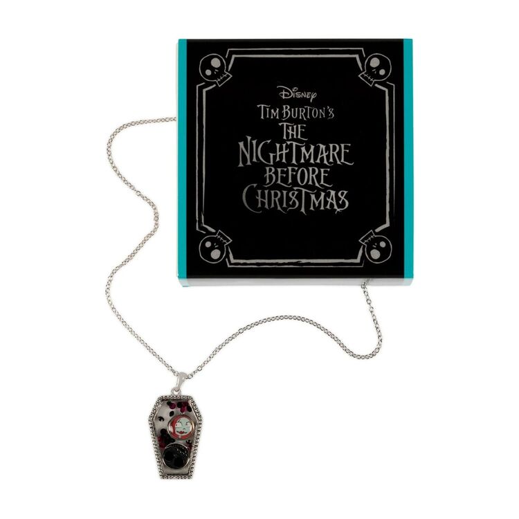 Product Disney Nightmare Before Christmas Coffin Brass Plated Necklace & Floating Stones image