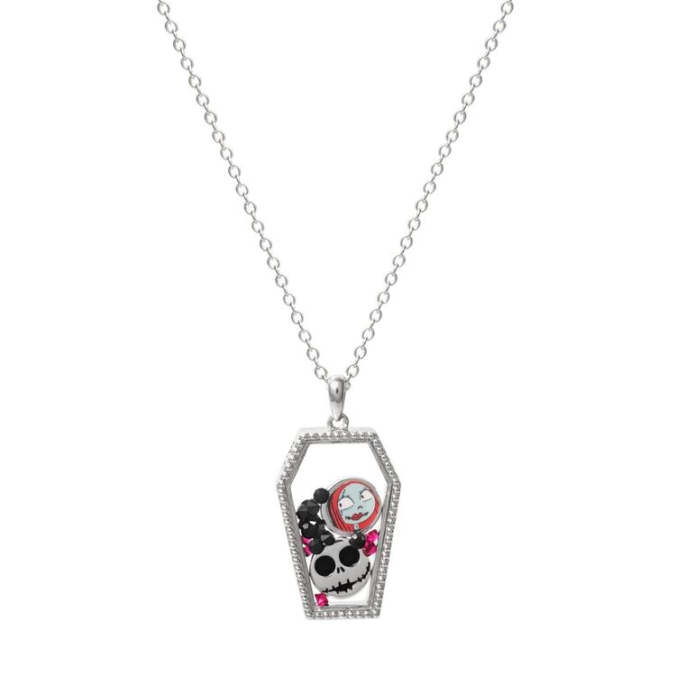 Product Disney Nightmare Before Christmas Coffin Brass Plated Necklace & Floating Stones image