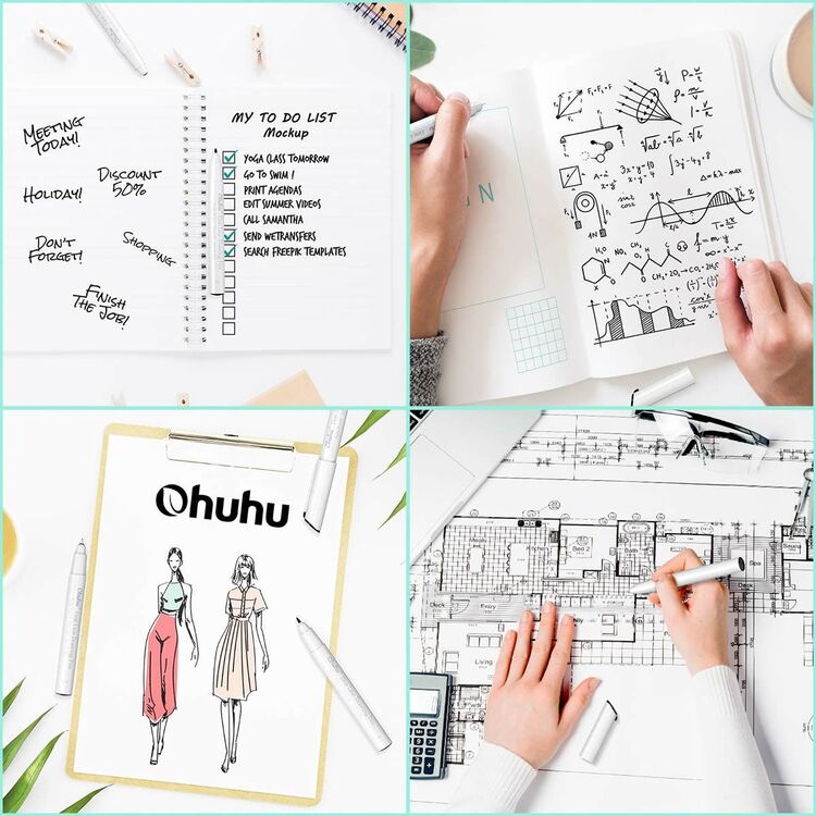 Product Ohuhu Fineliner Σετ 8 Μαύρα Πενάκια Σχεδίου image