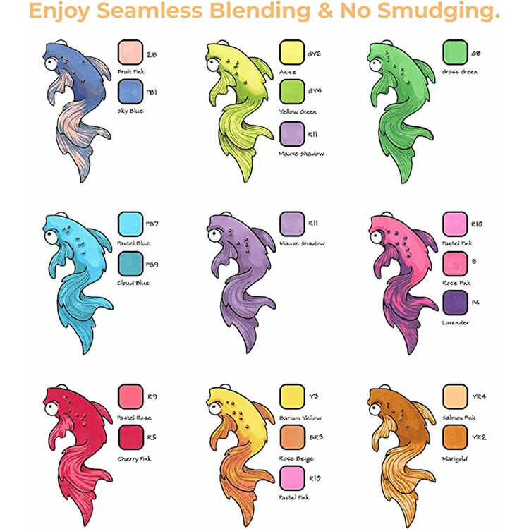 Product OHUHU Honolulu Alcohol Art Markers Set 48 Colours Brush & Chisel image