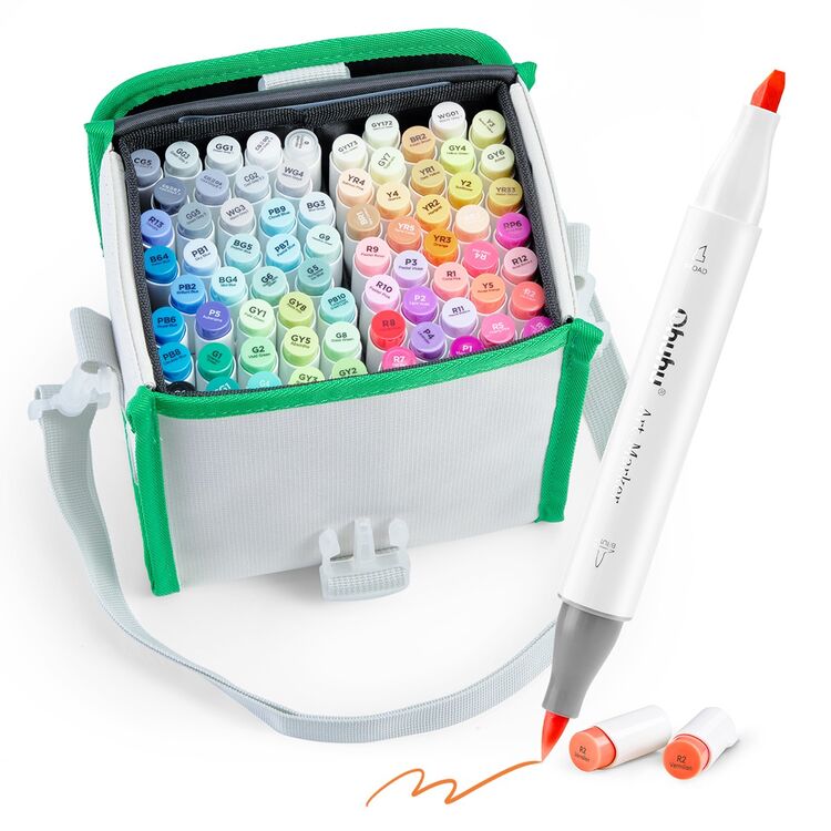 Product OHUHU Honolulu Alcohol Art Markers Set 72 Colours Brush & Chisel image