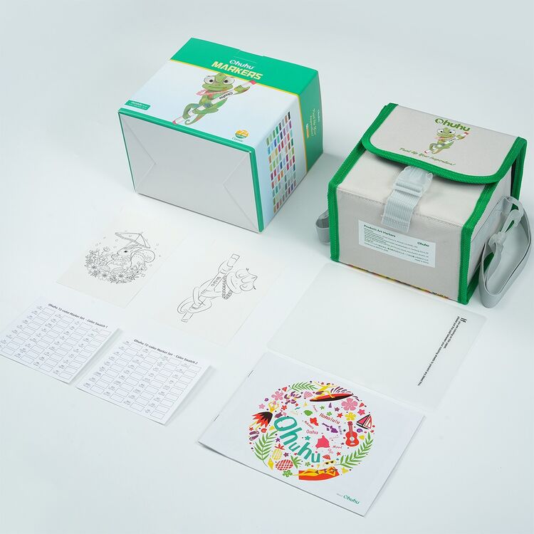 Product OHUHU Honolulu Alcohol Art Markers Set 72 Colours Brush & Chisel image