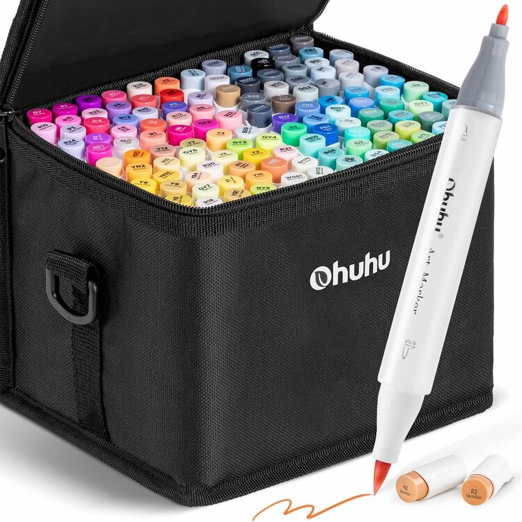 Product Ohuhu Honolulu B Alcohol Art Markers Set 120 Colours Brush & Fine image
