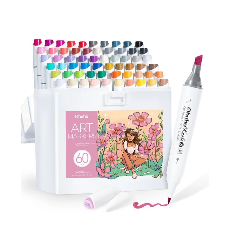 Product Ohuhu Markers Slim Chisel & Mini Brush image