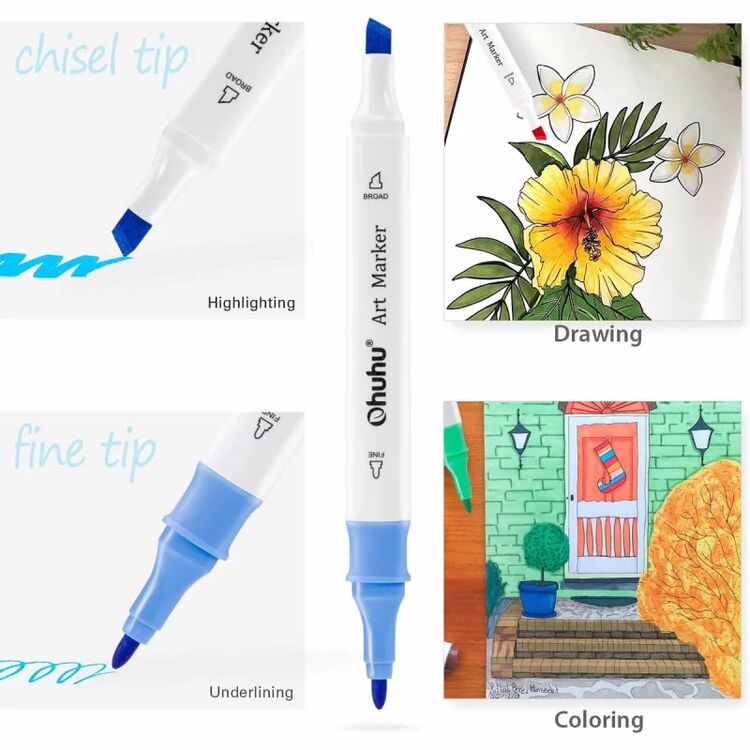 Product Μαρκαδόροι Ohuhu Markers Fine & Chisel Set of 48 image