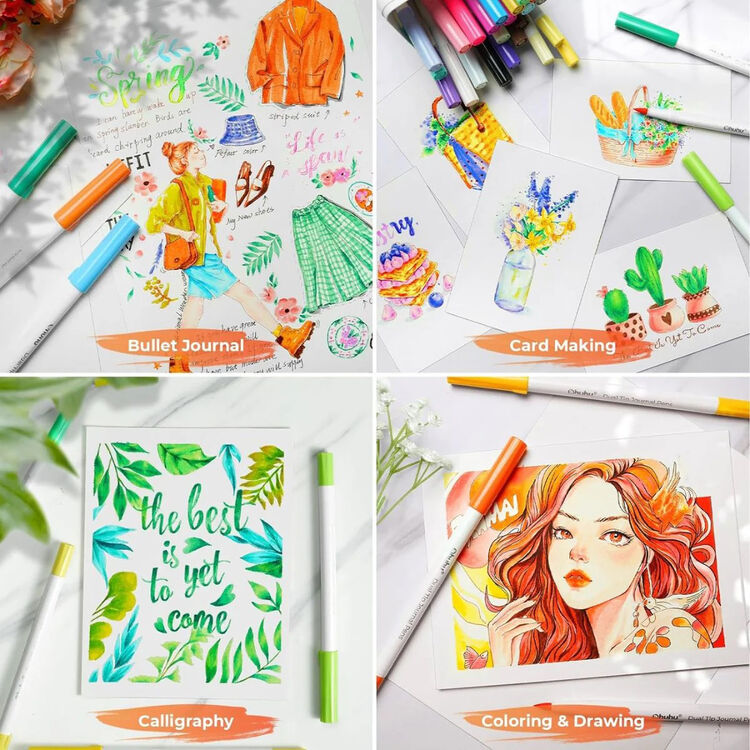 Product Ohuhu Σετ 40 Μαρκαδόρων με Βάση το Νερό Brush & Fineliner image