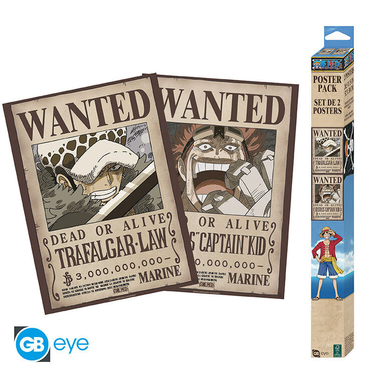 Product One Piece Set 2 Posters Chibi Wanted Law & Kid image