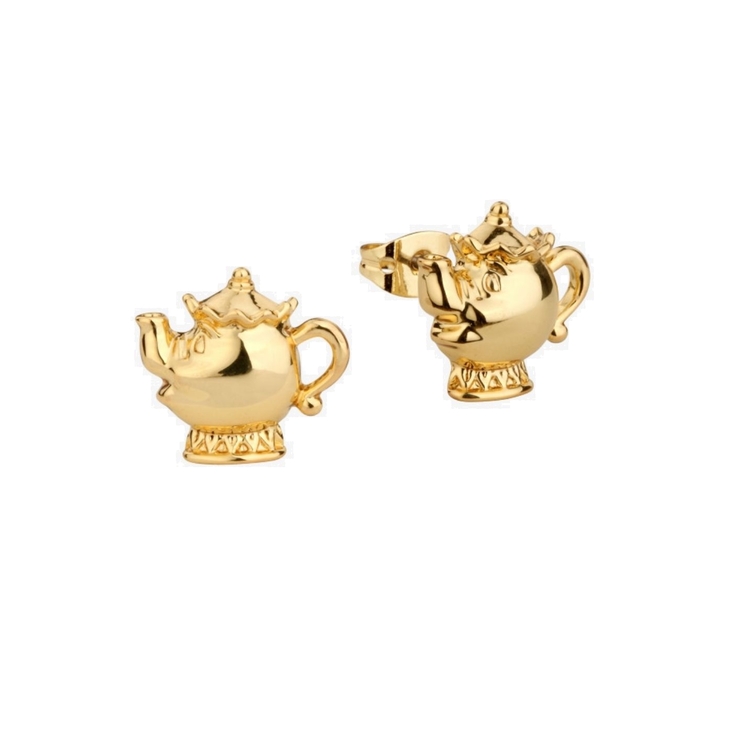Product Disney Couture Beauty & the Beast Gold-Plated Mrs Potts Teapot Stud Earrings image