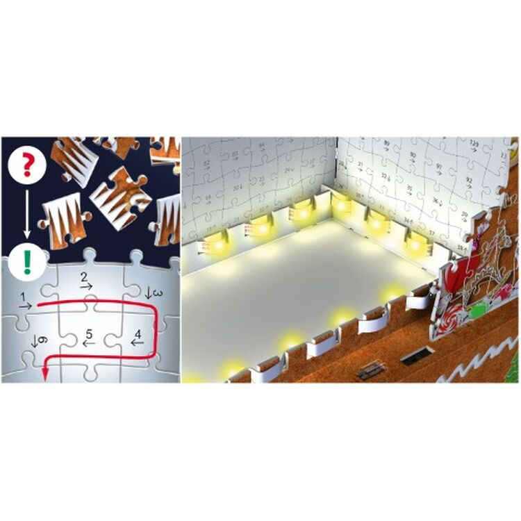 Product Ravensburger 3D Puzzle Midi: Gingerbread House Night Edition (216pcs) (11237) image
