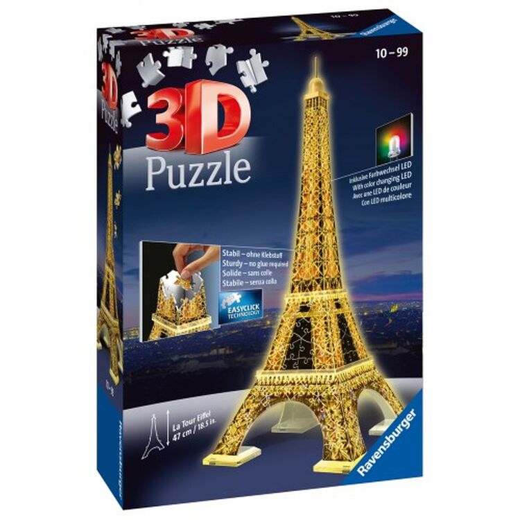 Product Ravensburger 3D Puzzle: Eiffel Tower Building Night Edition (216pcs) (12579) image