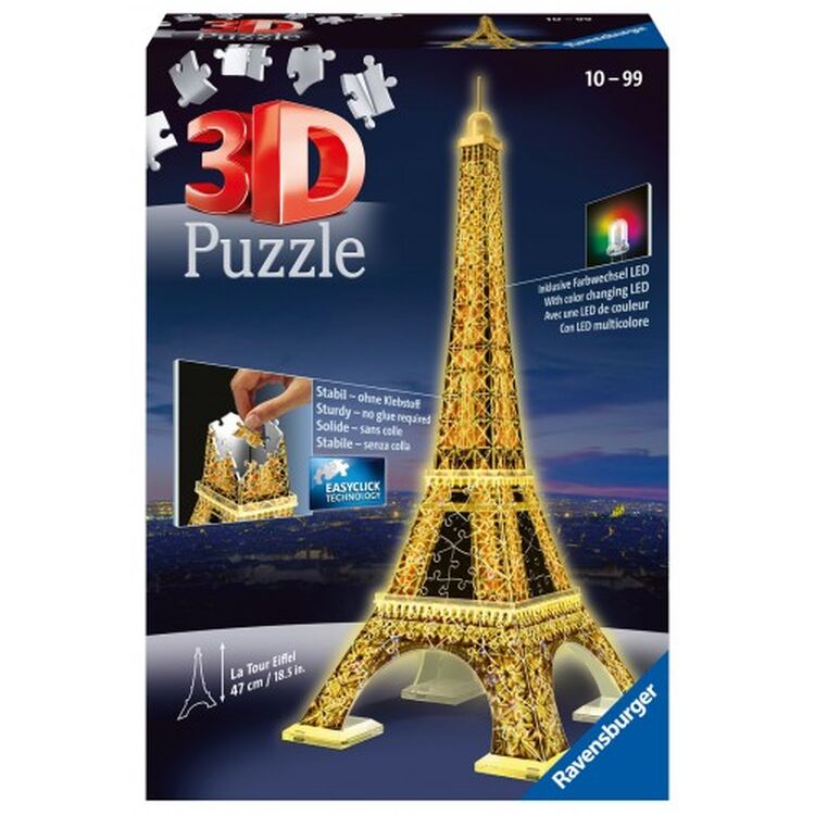 Product Ravensburger 3D Puzzle: Eiffel Tower Building Night Edition (216pcs) (12579) image