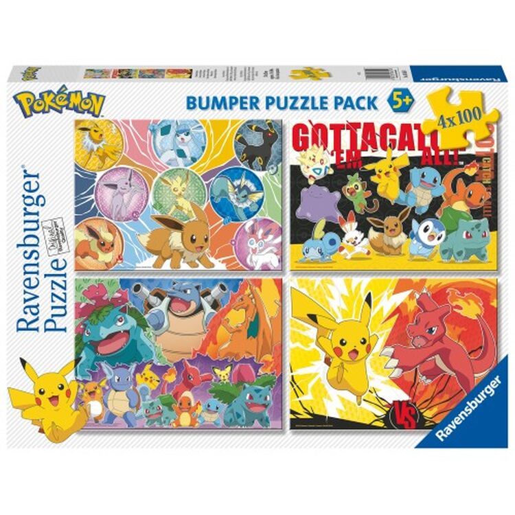 Product Παζλ Ravensburger Puzzle: Pokemon - Gotta Catch'em All! Bumper Puzzle Pack (4x100 pcs) (05651) image