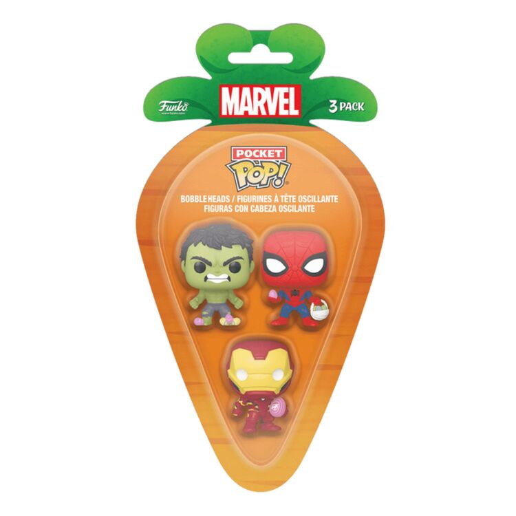 Product Pocket Pop! 3 Pieces Marvel Spiderman Hulk Iron Man image